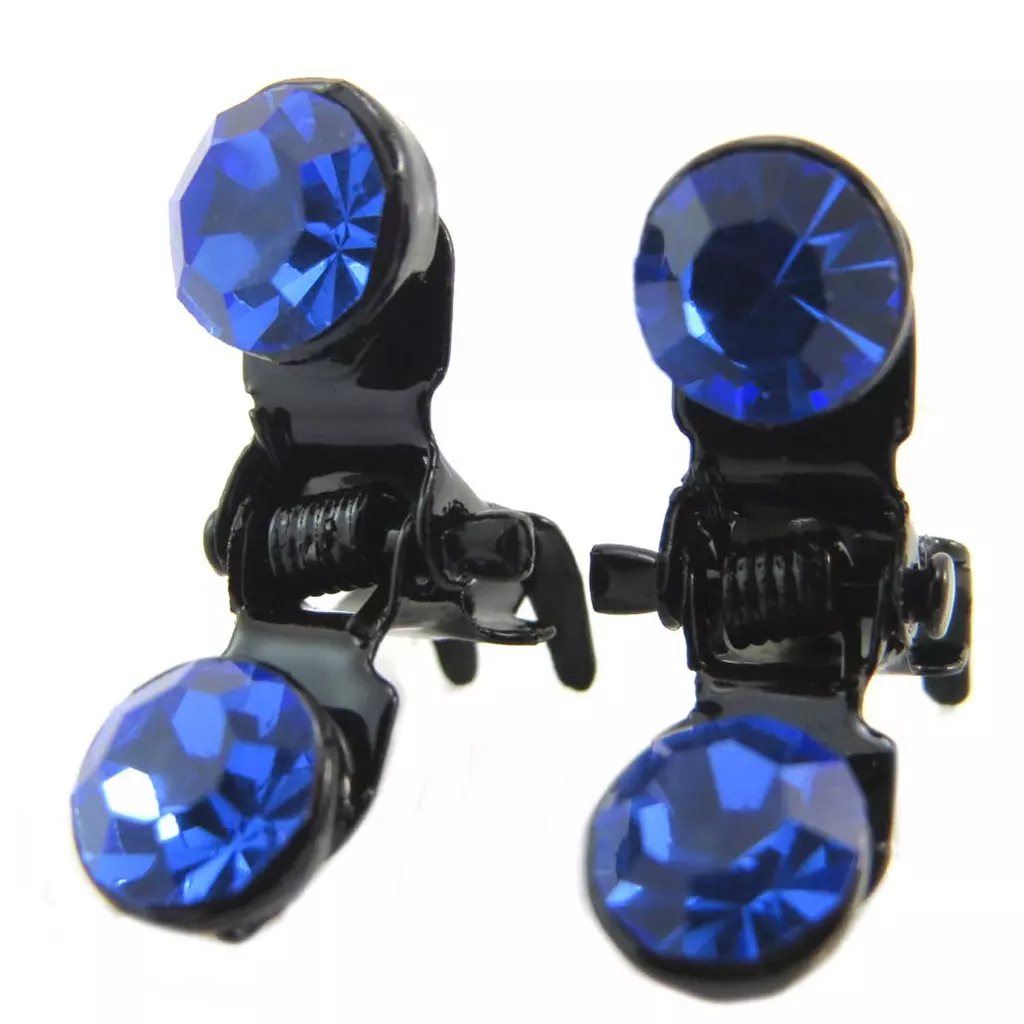 Les Trésors De Lily Paire Minis Pinces 'Sissi' Bleu 7 Mm [P5927]