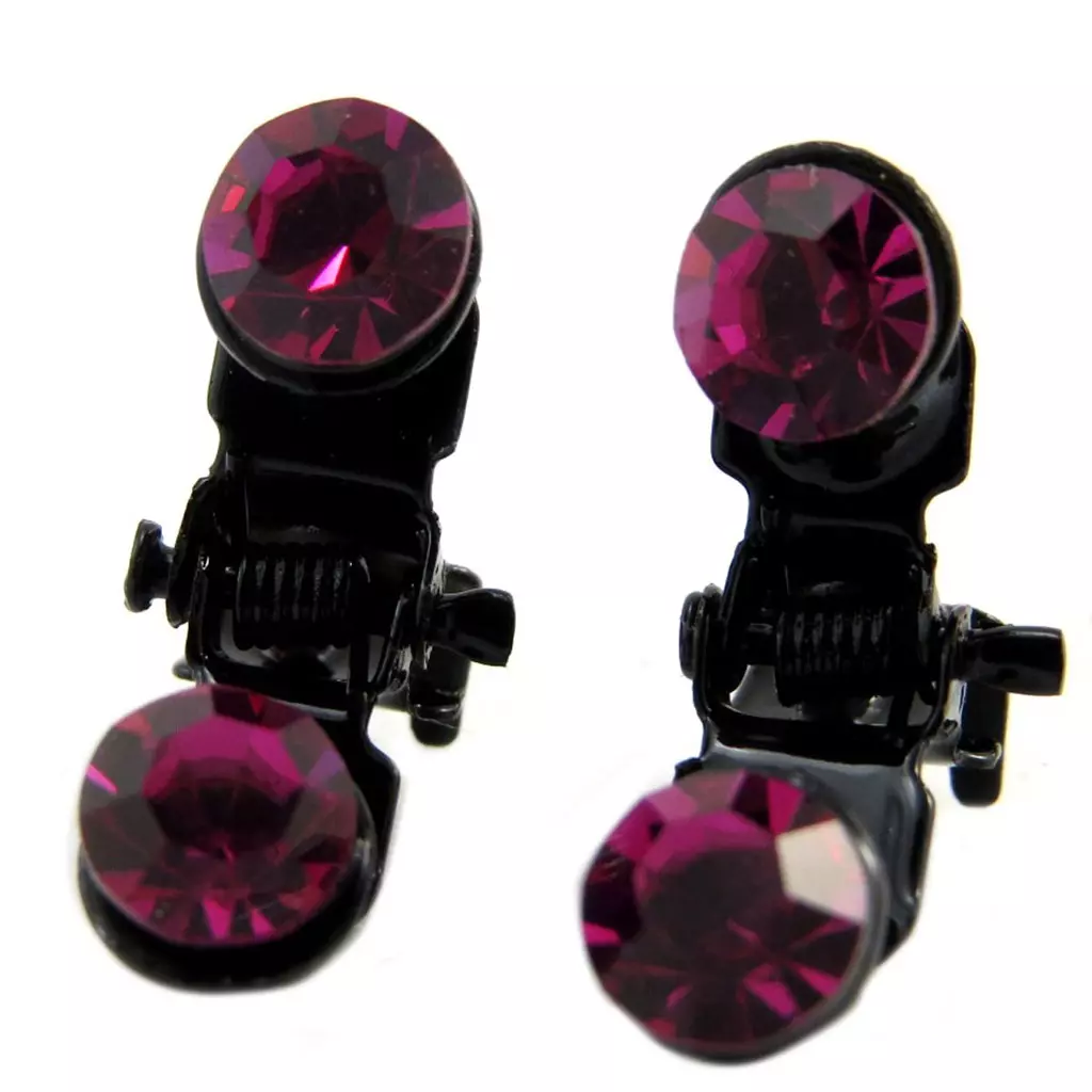 les trésors de lily Paire minis pinces 'Sissi' rose 7 mm [P5921]