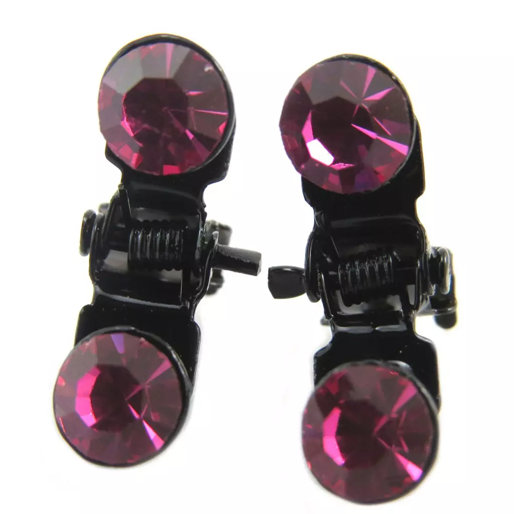 les trésors de lily Paire minis pinces 'Sissi' rose 7 mm [P5922]