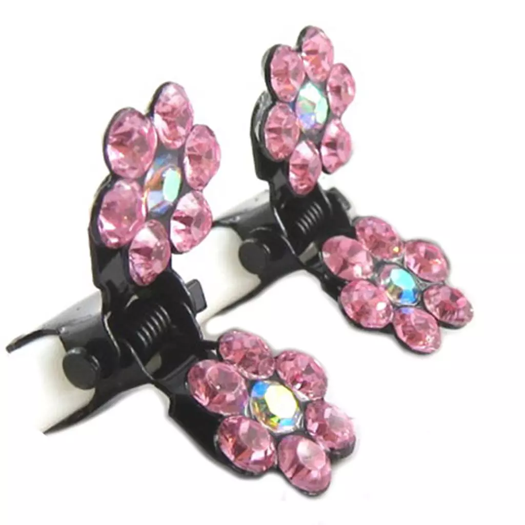 Les Trésors De Lily Paire Minis Pinces 'Sissi' Rose (fleurs) 8 Mm [R5302]