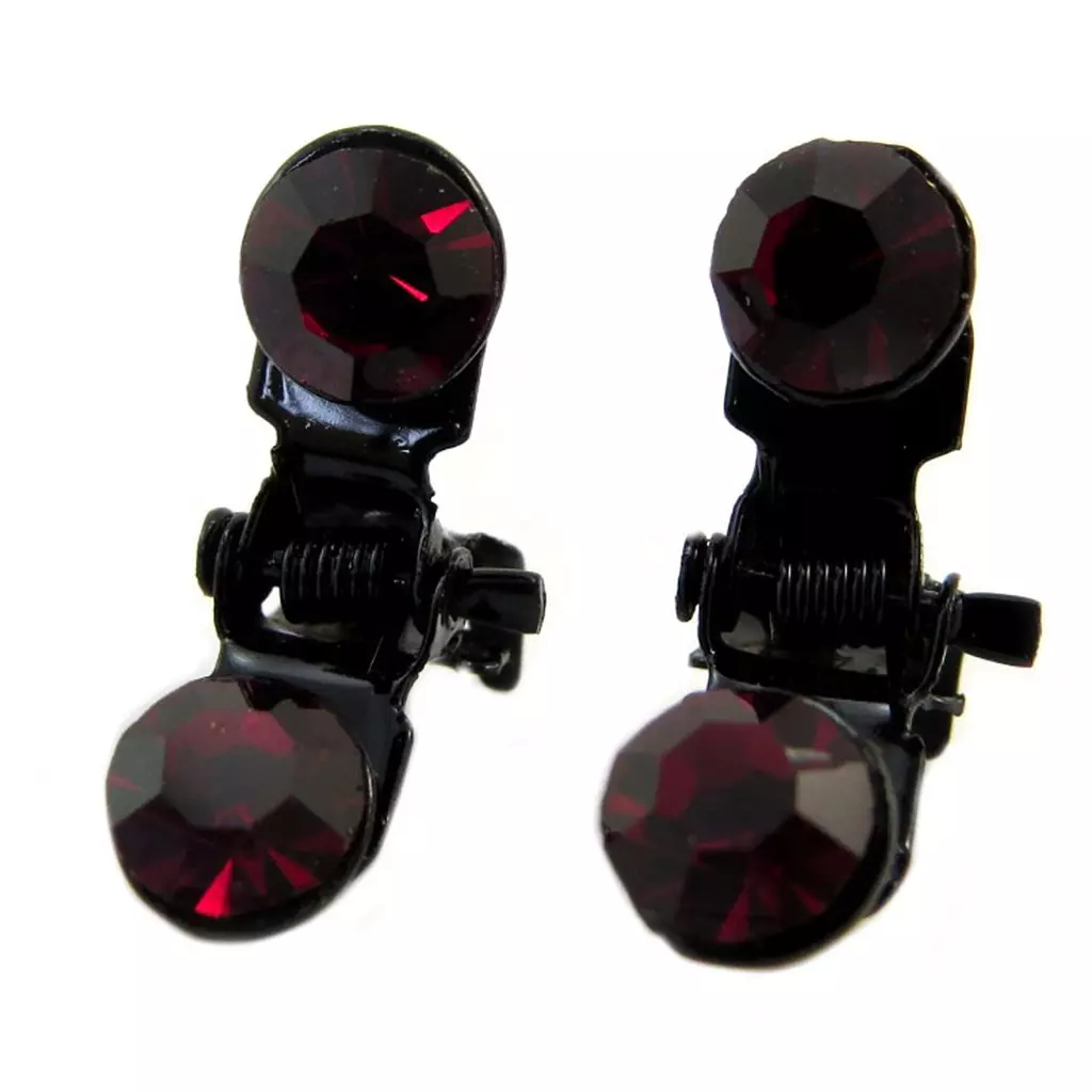 les trésors de lily Paire minis pinces 'Sissi' rouge foncé 7 mm [P5919]