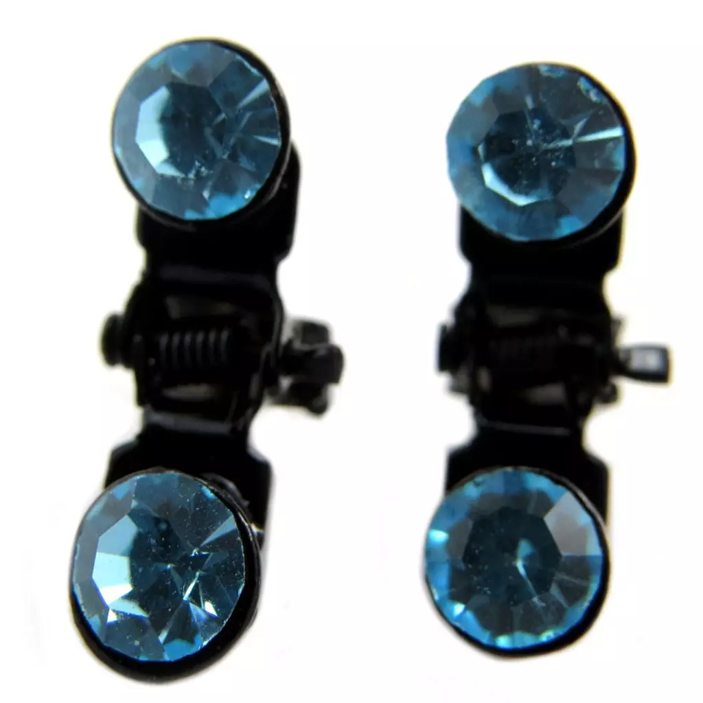 les trésors de lily Paire minis pinces 'Sissi' turquoise 7 mm [P5928]