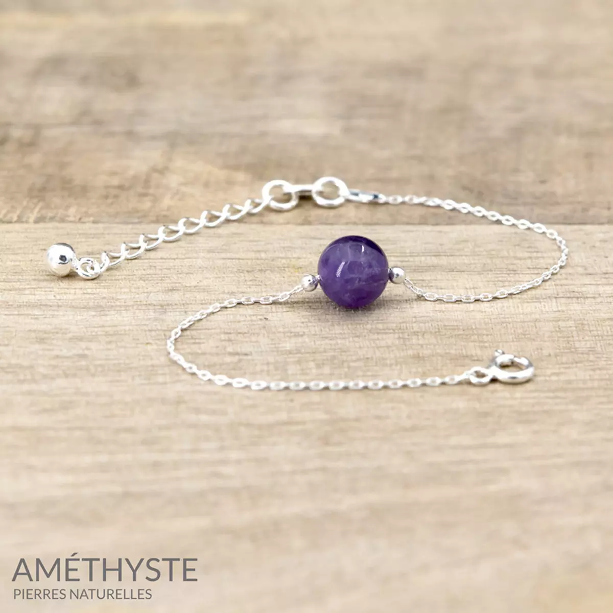 Les Trésors De Lily Parure Argent Artisanal 'Mineralia' Améthyste Argenté 10 Et 8 Mm (collier & Bracelet) [R5980]