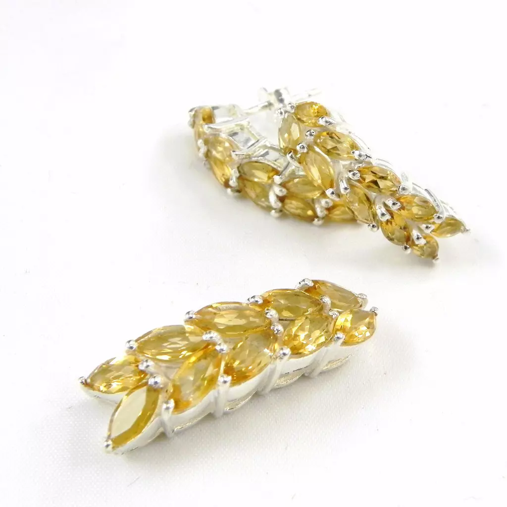 Les Trésors De Lily Parure Argent 'Les Précieuses' Citrine [B9164]