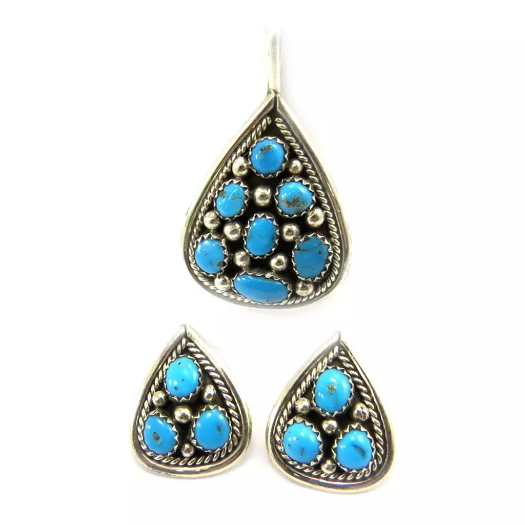 Les Trésors De Lily Parure Argent 'Navajos' Turquoise [E5538]