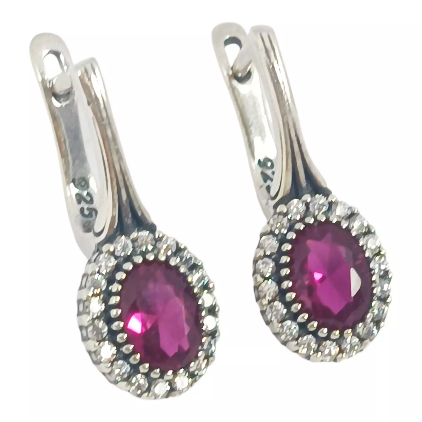 Les Trésors De Lily Parure Argent 'Sappho' Rose Argenté Vieilli (pendentif Et Boucles D'oreilles) 20x9 Mm [S1112]