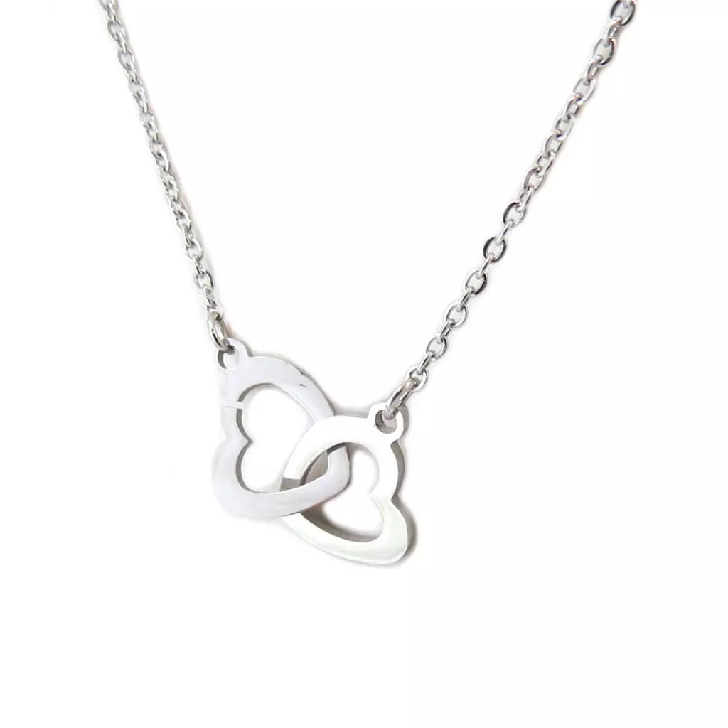 Les Trésors De Lily Parure Collier + Boucles Acier 'Love' Argenté [P4896]