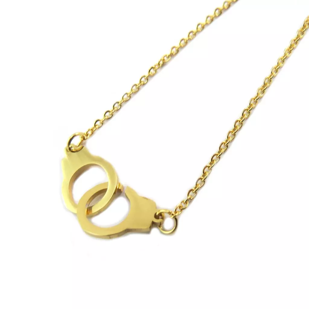 Les Trésors De Lily Parure Collier + Boucles Acier 'Love' Doré [P4900]