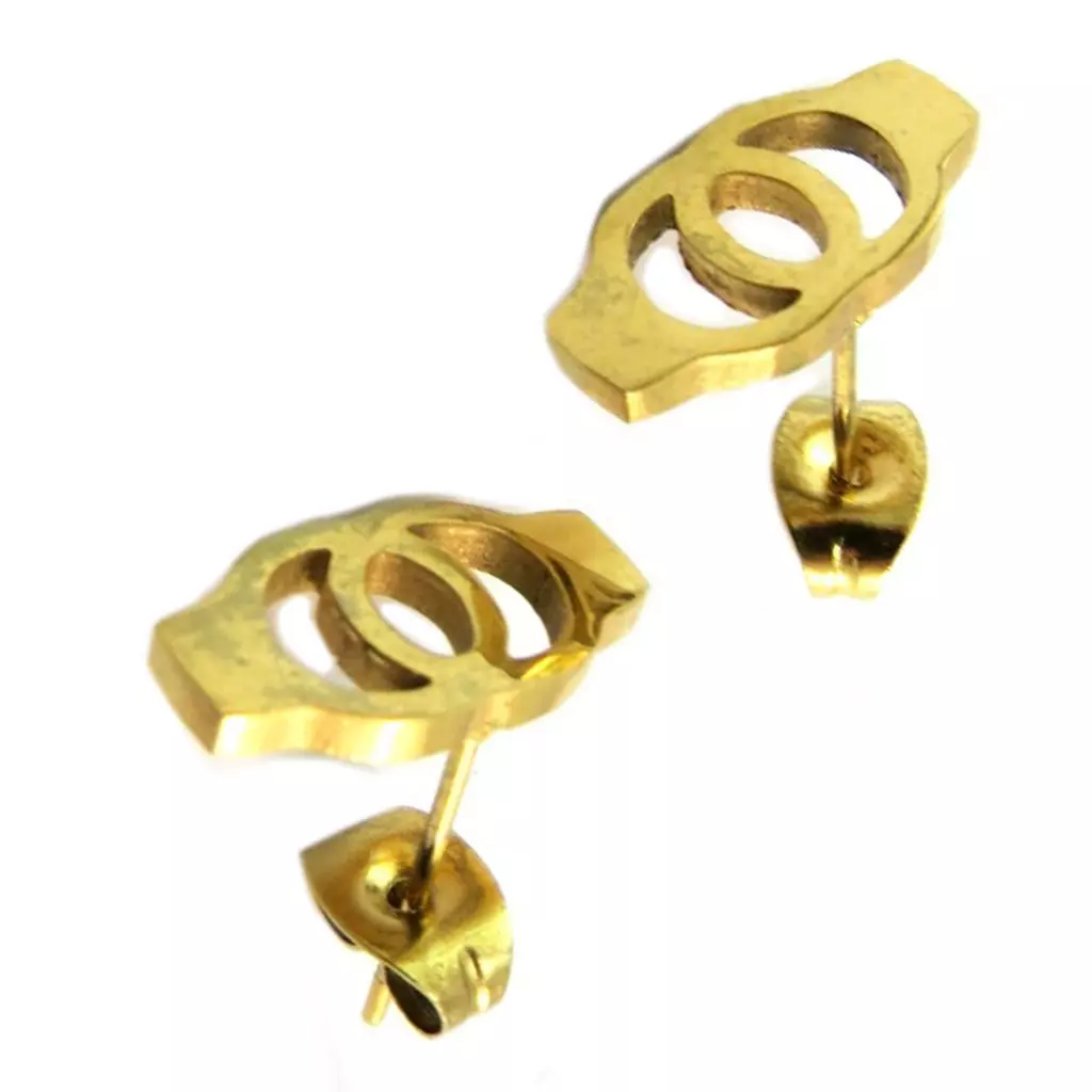 Les Trésors De Lily Parure Collier + Boucles Acier 'Love' Doré [P4900]