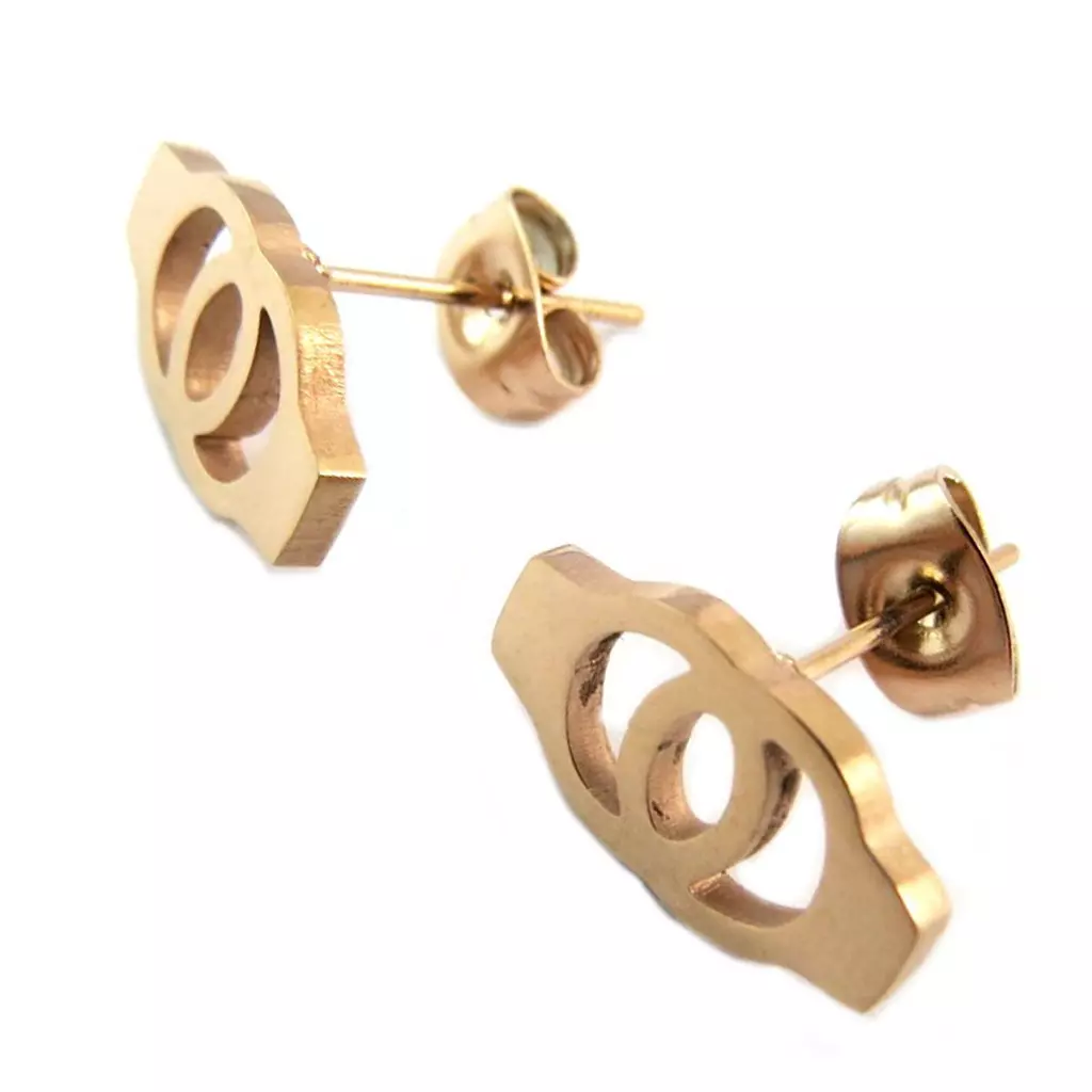 Les Trésors De Lily Parure Collier + Boucles Acier 'Love' Doré Rosé (gold Pink) [P5051]