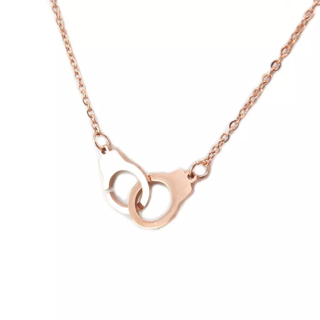 Les Trésors De Lily Parure Collier + Boucles Acier 'Love' Doré Rosé (gold Pink) [P5051]