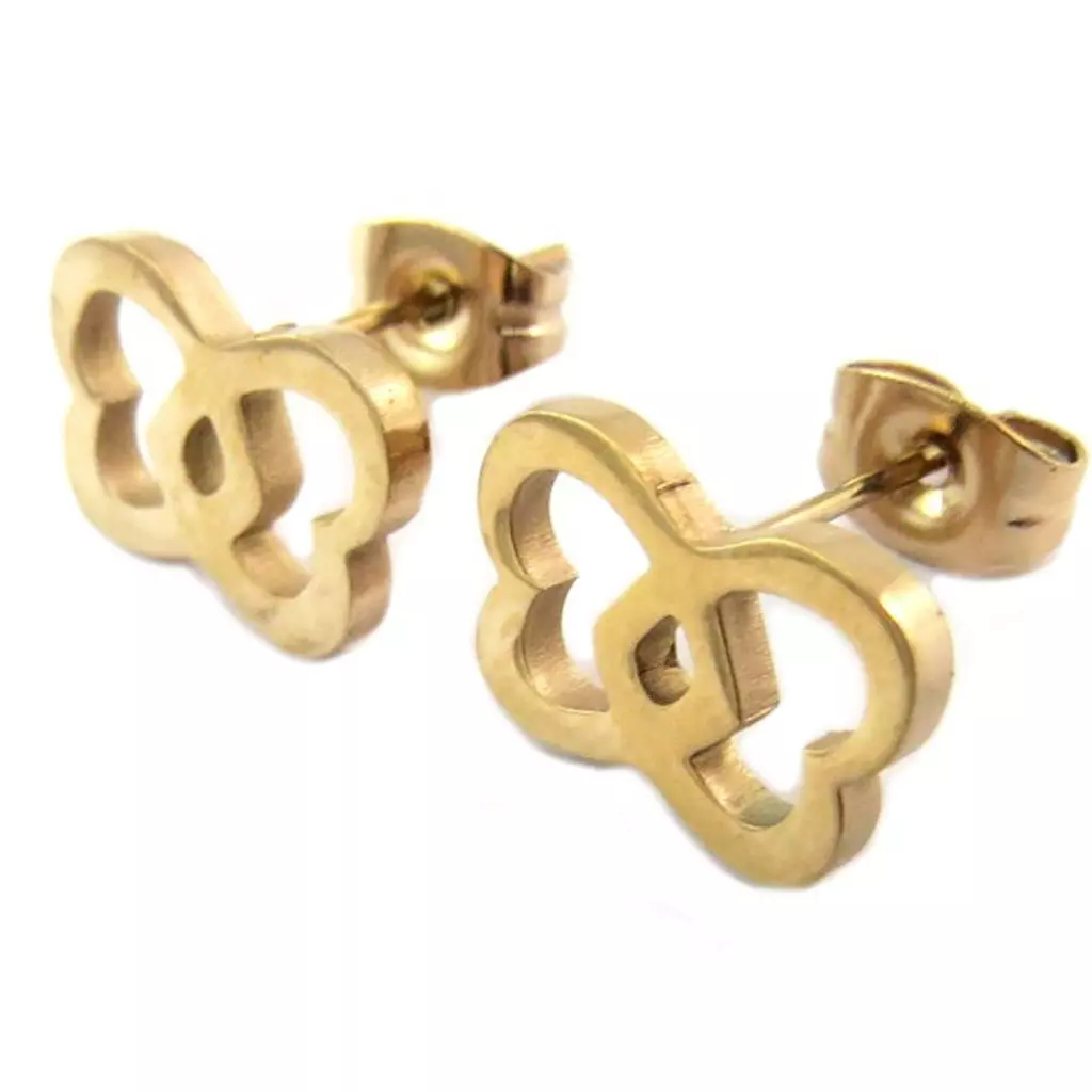 Les Trésors De Lily Parure Collier + Boucles Acier 'Love' Doré Rosé (gold Pink) [P4898]