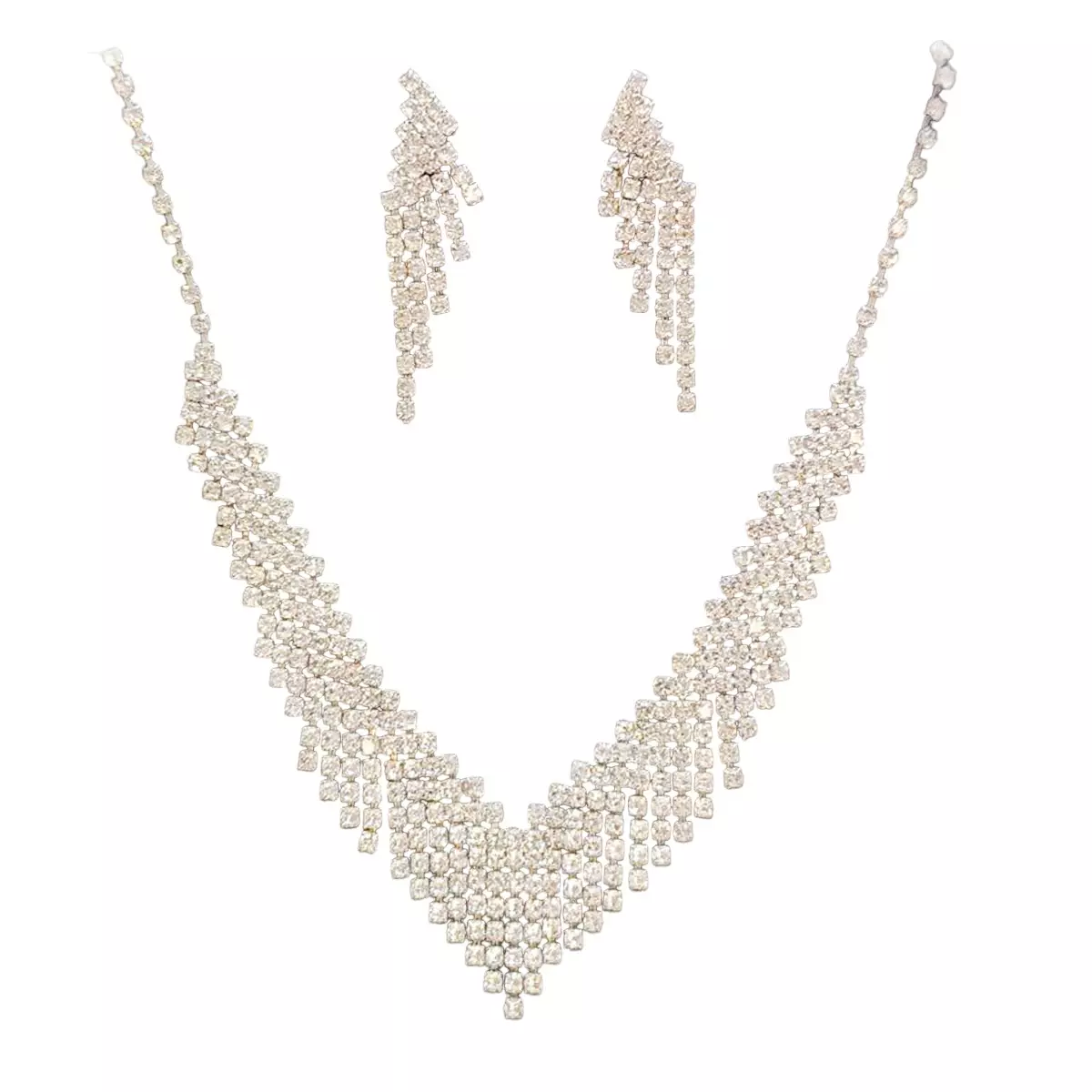 les trésors de lily Parure Créateur 'Arégonde' blanc argenté (diamonds) largeur 22 mm boucles 45x12 mm [R9005]