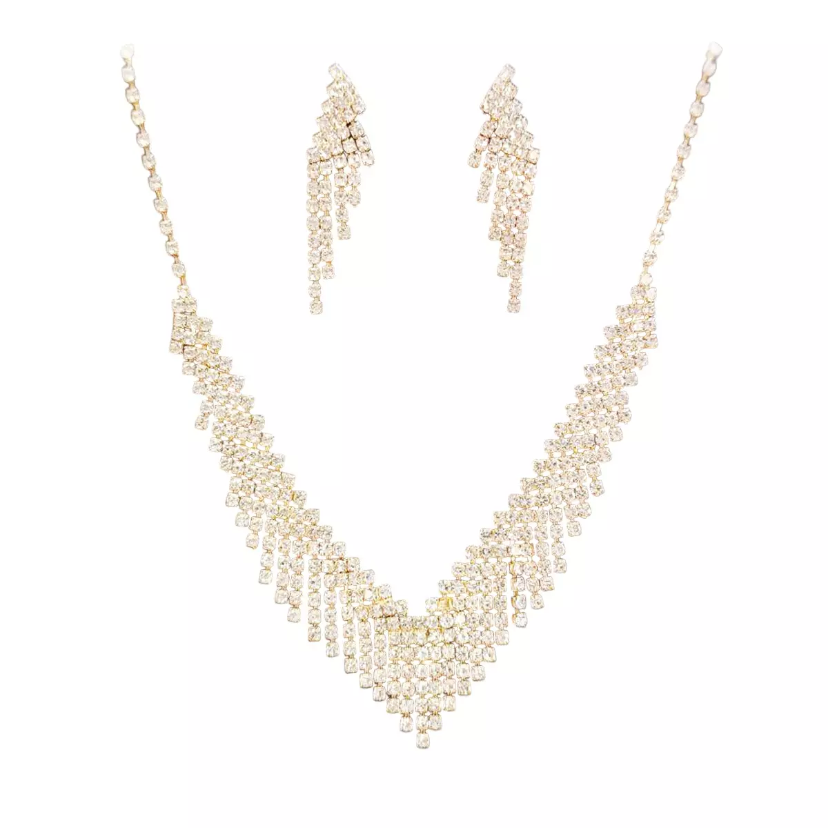 les trésors de lily Parure Créateur 'Arégonde' Blanc doré (diamonds) largeur 22 mm boucles 45x12 mm [R9004]