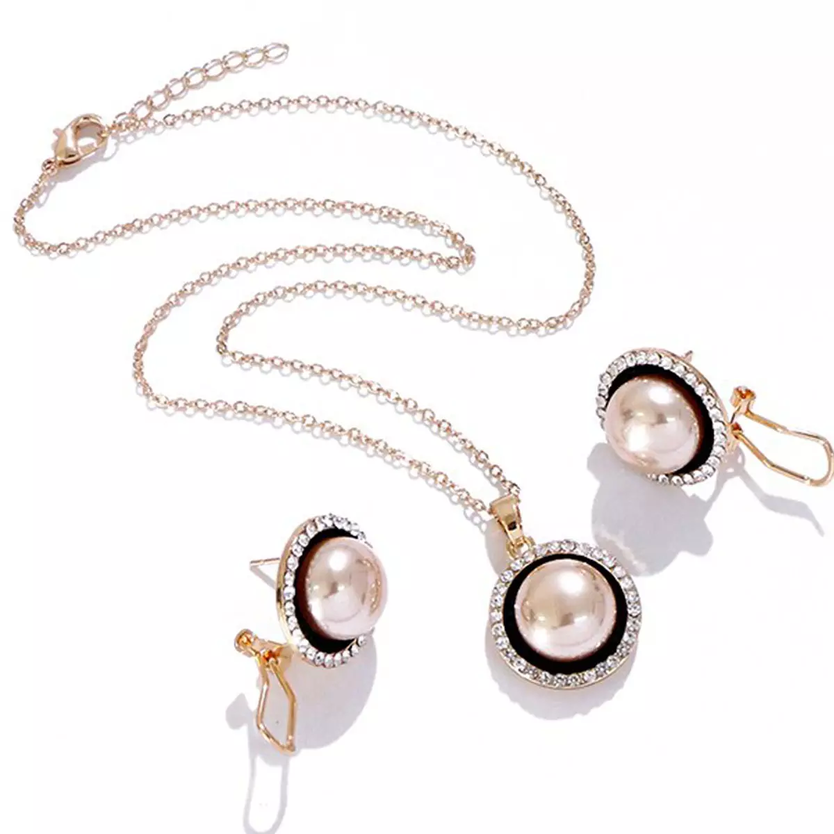 Les Trésors De Lily Parure Créateur 'Catherine' Beige Doré 45 Cm 2 Cm [R7288]