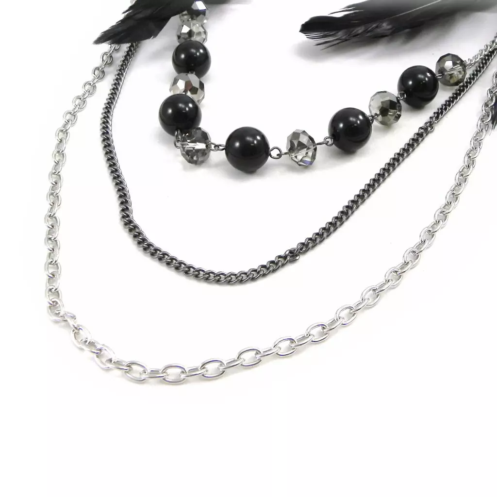 Les Trésors De Lily Parure Créateur 'Cheyennes' Gris Noir [I4514]