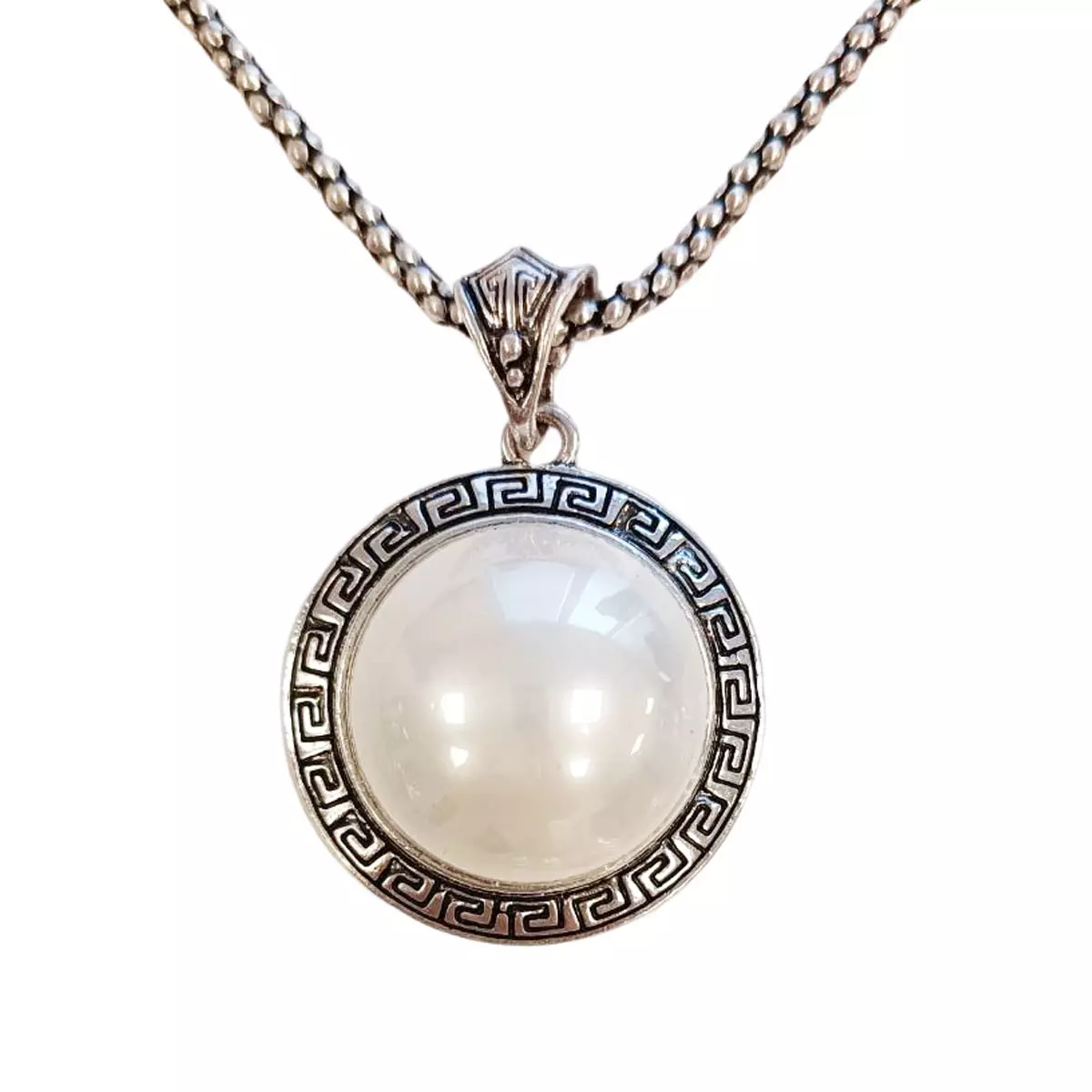 Les Trésors De Lily Parure Créateur 'Cleopatra' Blanc Argenté 3 Pièces 32 Mm [R9209]