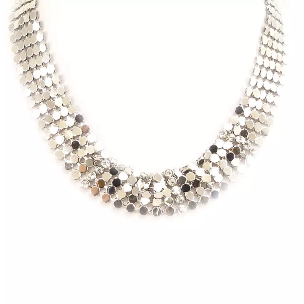 Les Trésors De Lily Parure Créateur 'Cotte De Maille' Blanc Argenté [C3937]