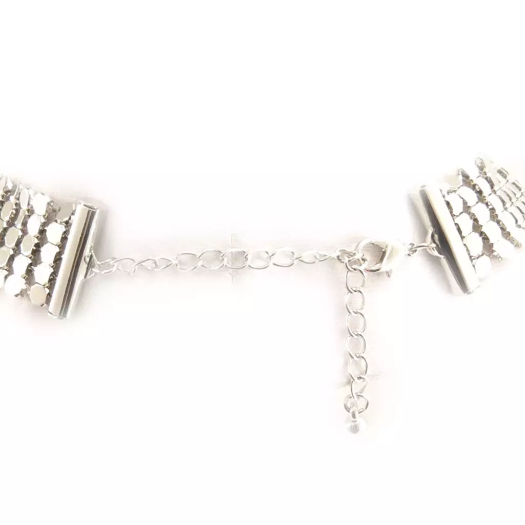 Les Trésors De Lily Parure Créateur 'Cotte De Maille' Blanc Argenté [C3937]