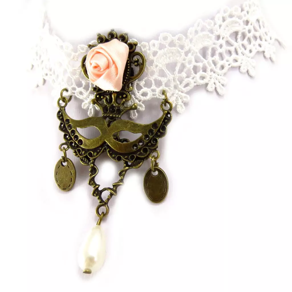 Les Trésors De Lily Parure Créateur 'Courtisanes' Ivoire Rose Pâle (dentelle) [K6569]