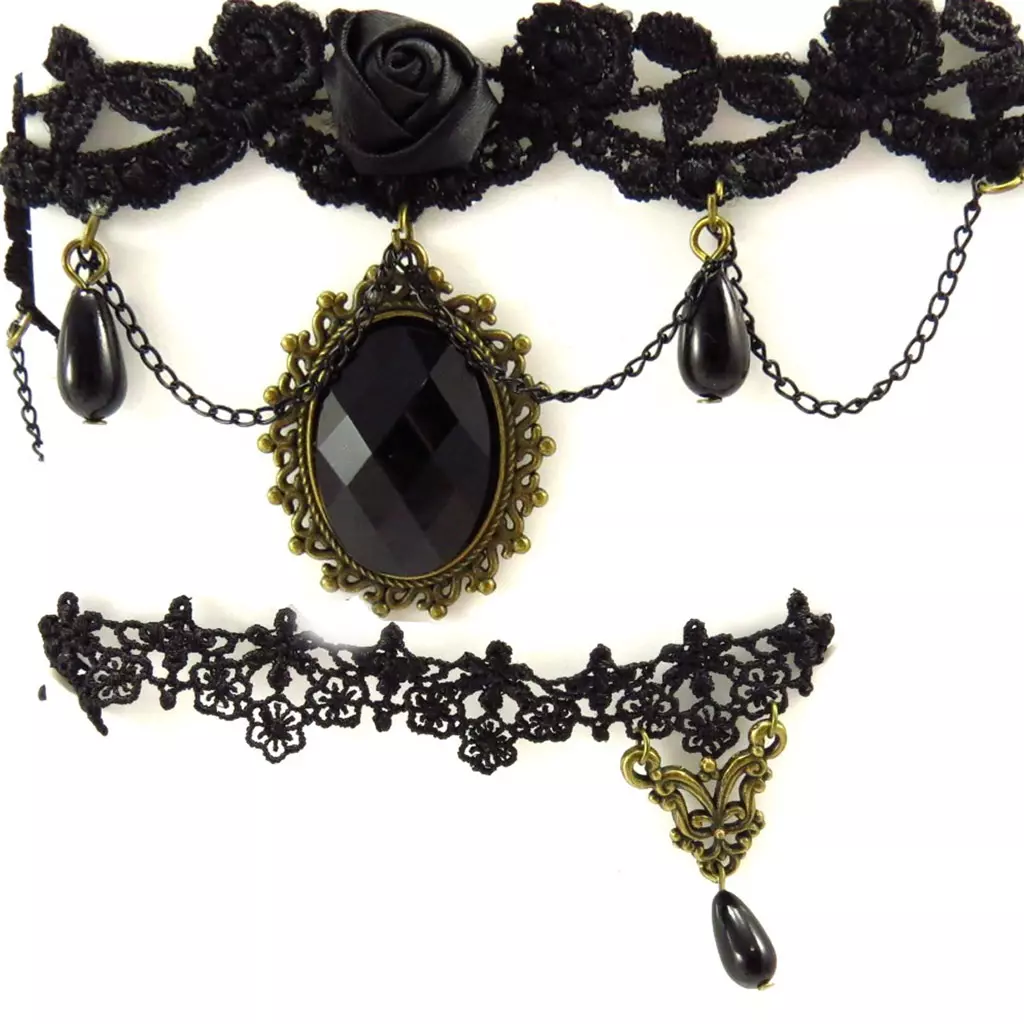 Les Trésors De Lily Parure Créateur 'Courtisanes' Noir (dentelle) [K6571]