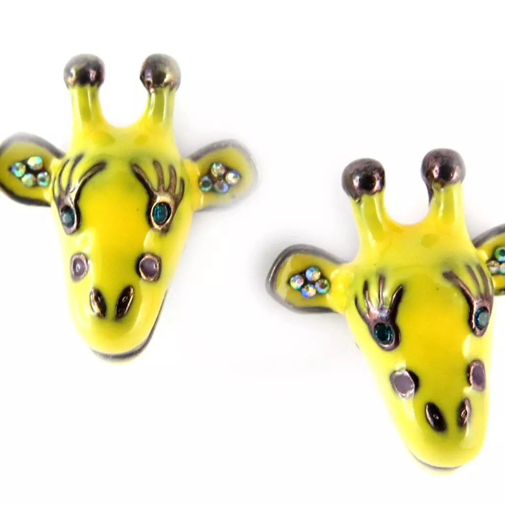 Les Trésors De Lily Parure Créateur 'Girafes' Jaune Doré [K9219]