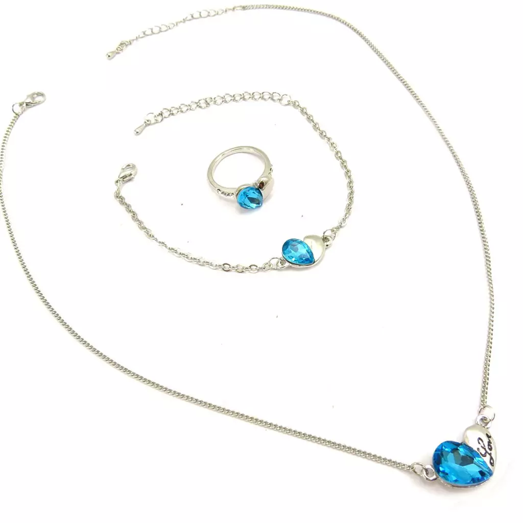 Les Trésors De Lily Parure Créateur 'Love' Turquoise (3 Pièces) [K7012]