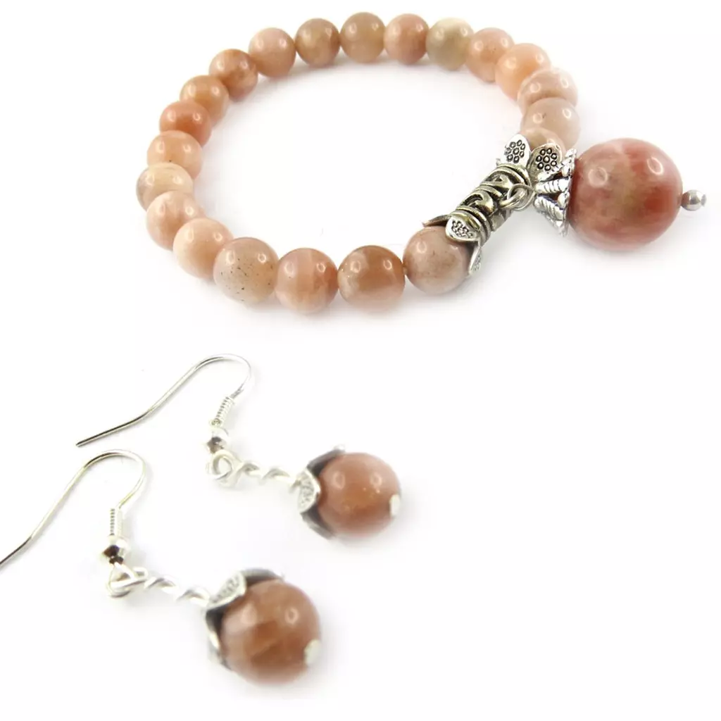 Les Trésors De Lily Parure Créateur 'Mineralia' Beige Taupe [K7289]