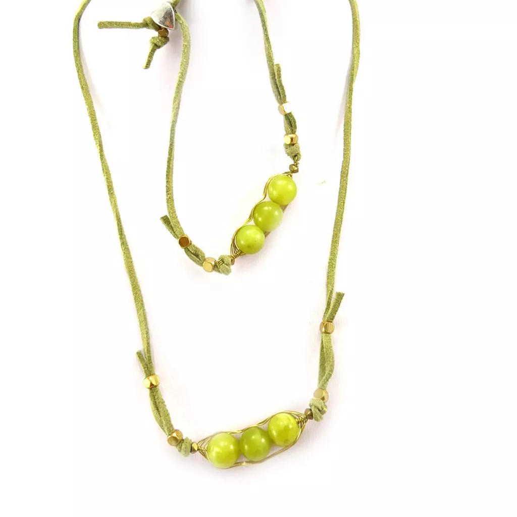 Les Trésors De Lily Parure Créateur 'Mineralia' Jade Vert [K4706]