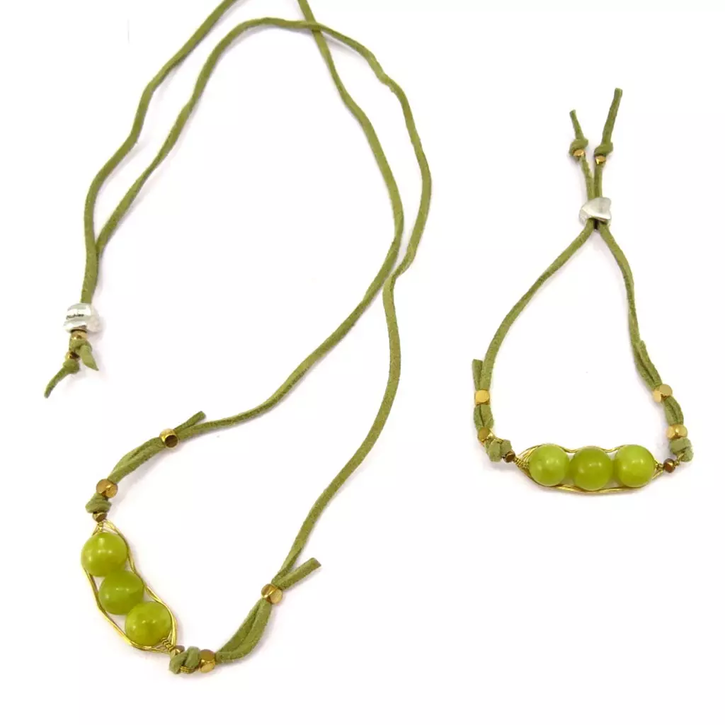 Les Trésors De Lily Parure Créateur 'Mineralia' Jade Vert [K4706]