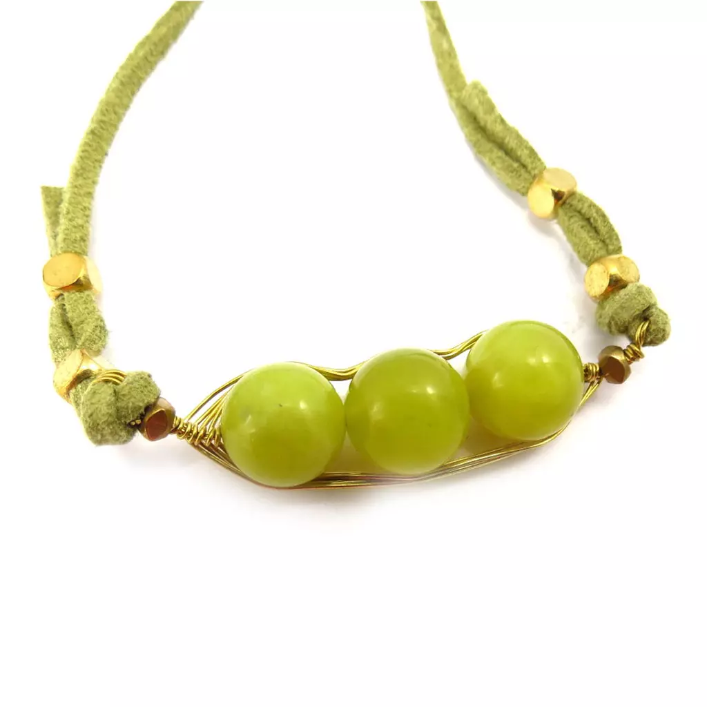 Les Trésors De Lily Parure Créateur 'Mineralia' Jade Vert [K4706]