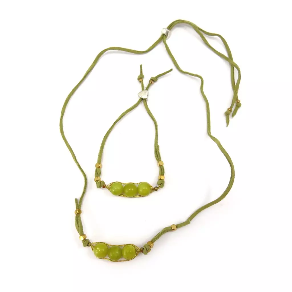Les Trésors De Lily Parure Créateur 'Mineralia' Jade Vert [K4706]