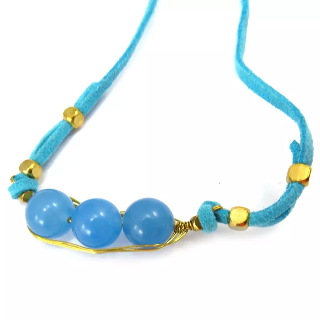 Les Trésors De Lily Parure Créateur 'Mineralia' Turquoise [K4707]