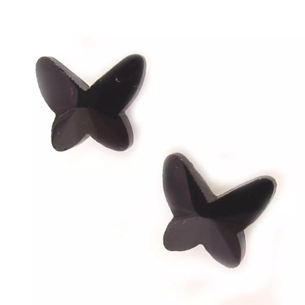 Les Trésors De Lily Parure Créateur 'Papillon De Cristal' Noir (collier + Boucles) [K7009]