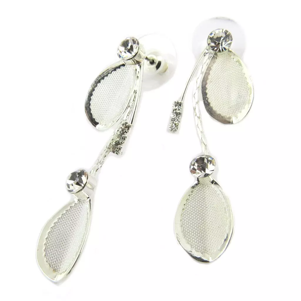 Les Trésors De Lily Parure Créateur 'Sissi' Blanc Argenté (collier + Boucles) [P7272]