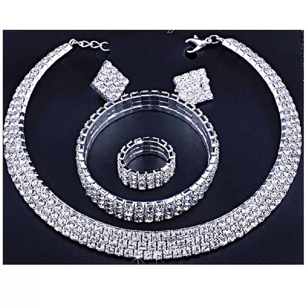 les trésors de lily Parure Créateur 'Sissi' Blanc argenté (diamonds) 4 pièces [R7287]