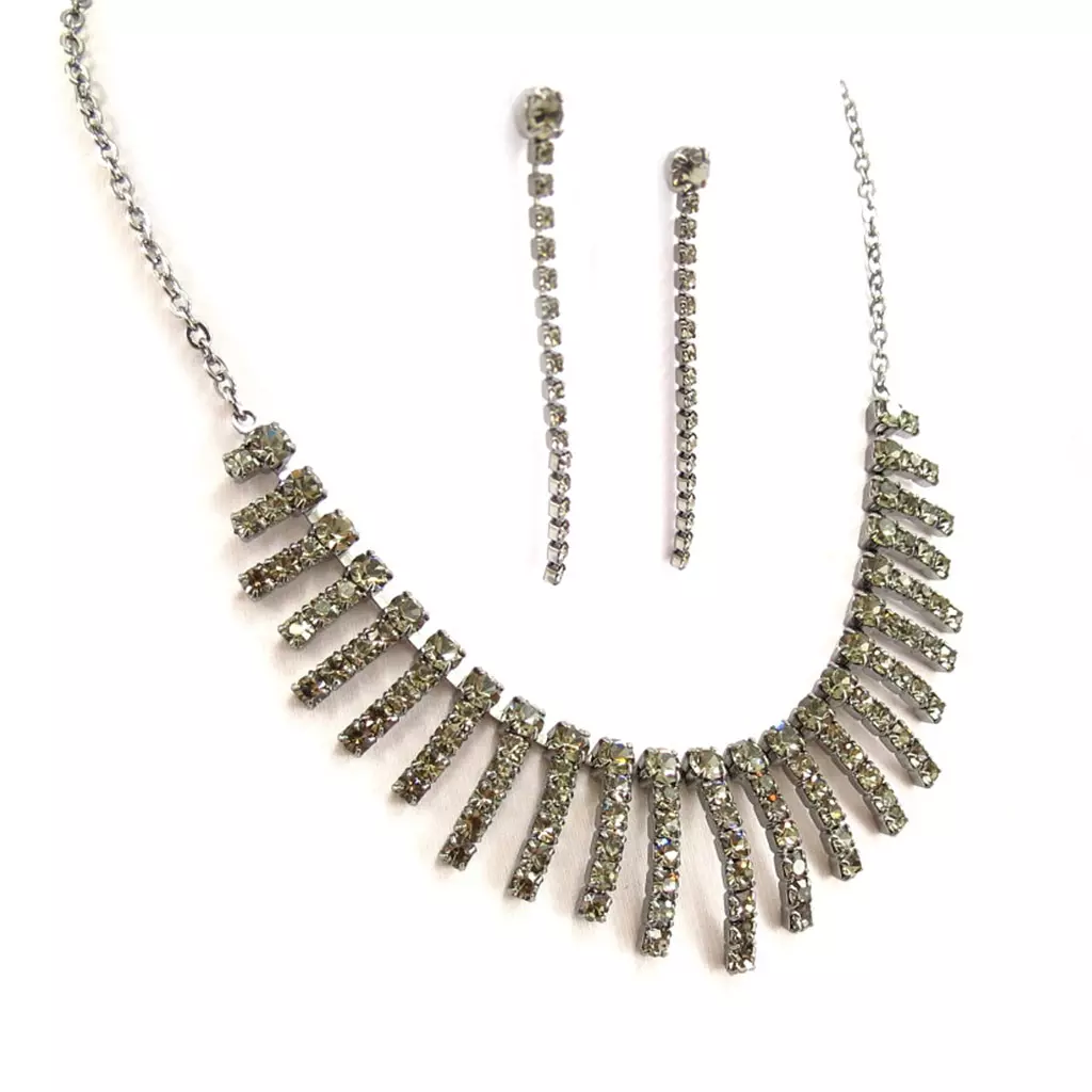 les trésors de lily Parure créateur 'Sissi' gris [K7261]