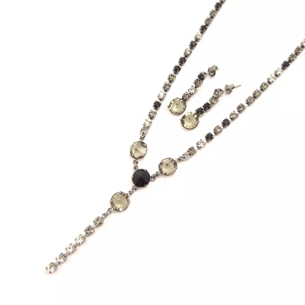 Les Trésors De Lily Parure Créateur 'Sissi' Gris Noir [K7243]