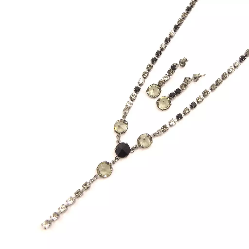 les trésors de lily Parure créateur 'Sissi' gris noir [K7243]
