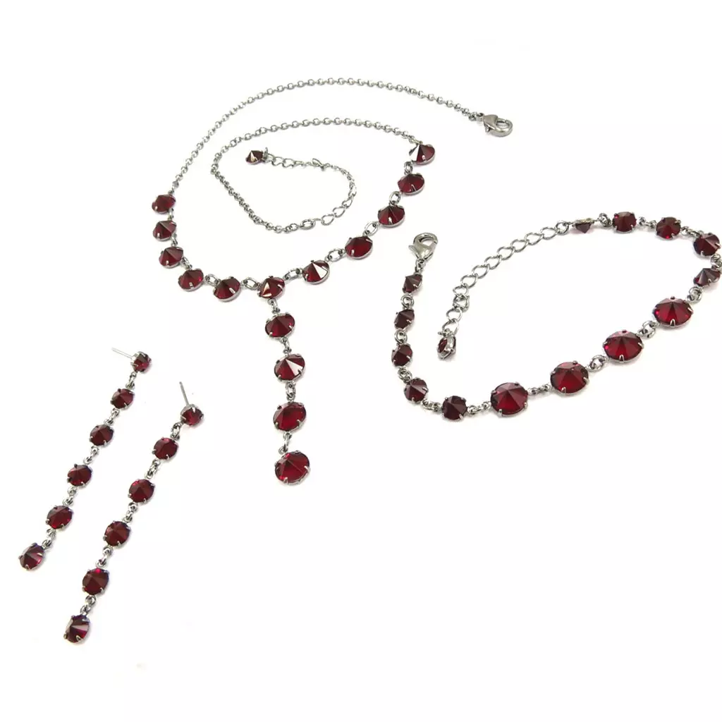 Les Trésors De Lily Parure Créateur 'Sissi' Rouge (3 Pièces) [K7257]
