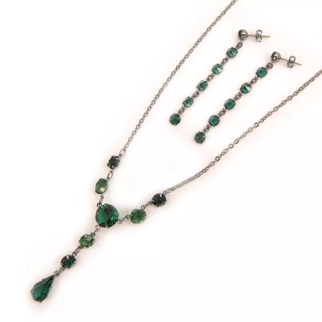 Les Trésors De Lily Parure Créateur 'Sissi' Vert Noir [K7254]