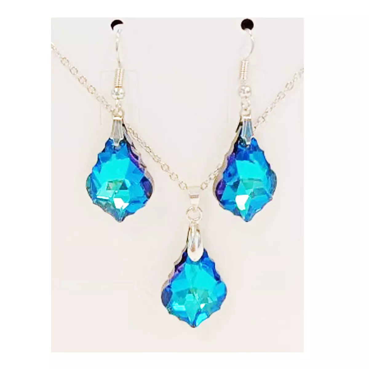 Les Trésors De Lily Parure Cristal 'Arégonde' Turquoise 20x15 Mm [R8591]