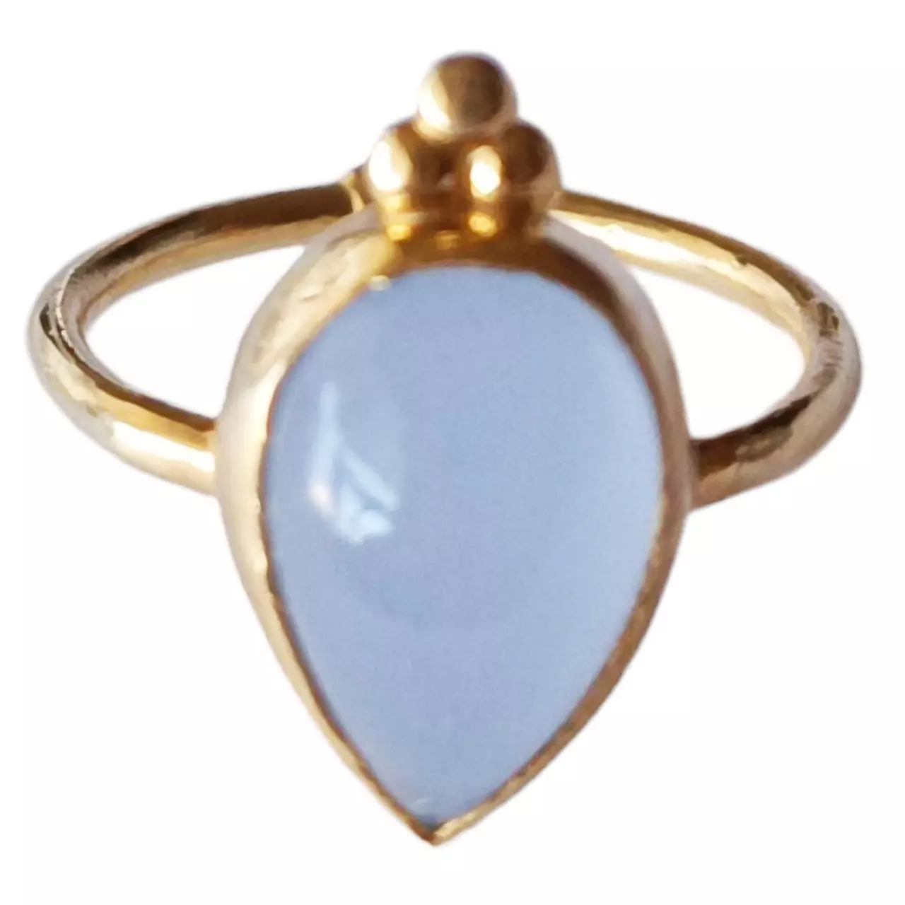 Les Trésors De Lily Parure De Bijoux Argent Artisanale 'Cléopatra' Bleu Lavande Doré 18x9 Mm (collier Bague Et Boucles D'oreilles) [R9681]