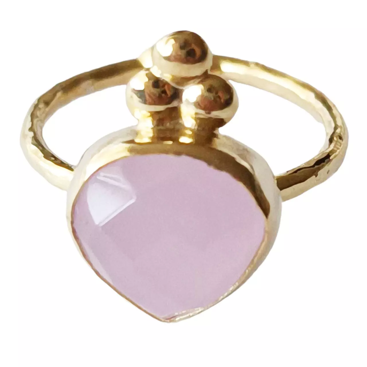 Les Trésors De Lily Parure De Bijoux Argent Artisanale 'Cléopatra' Quartz Rose Doré 15x10 Mm (collier Et Bague) [R9679]