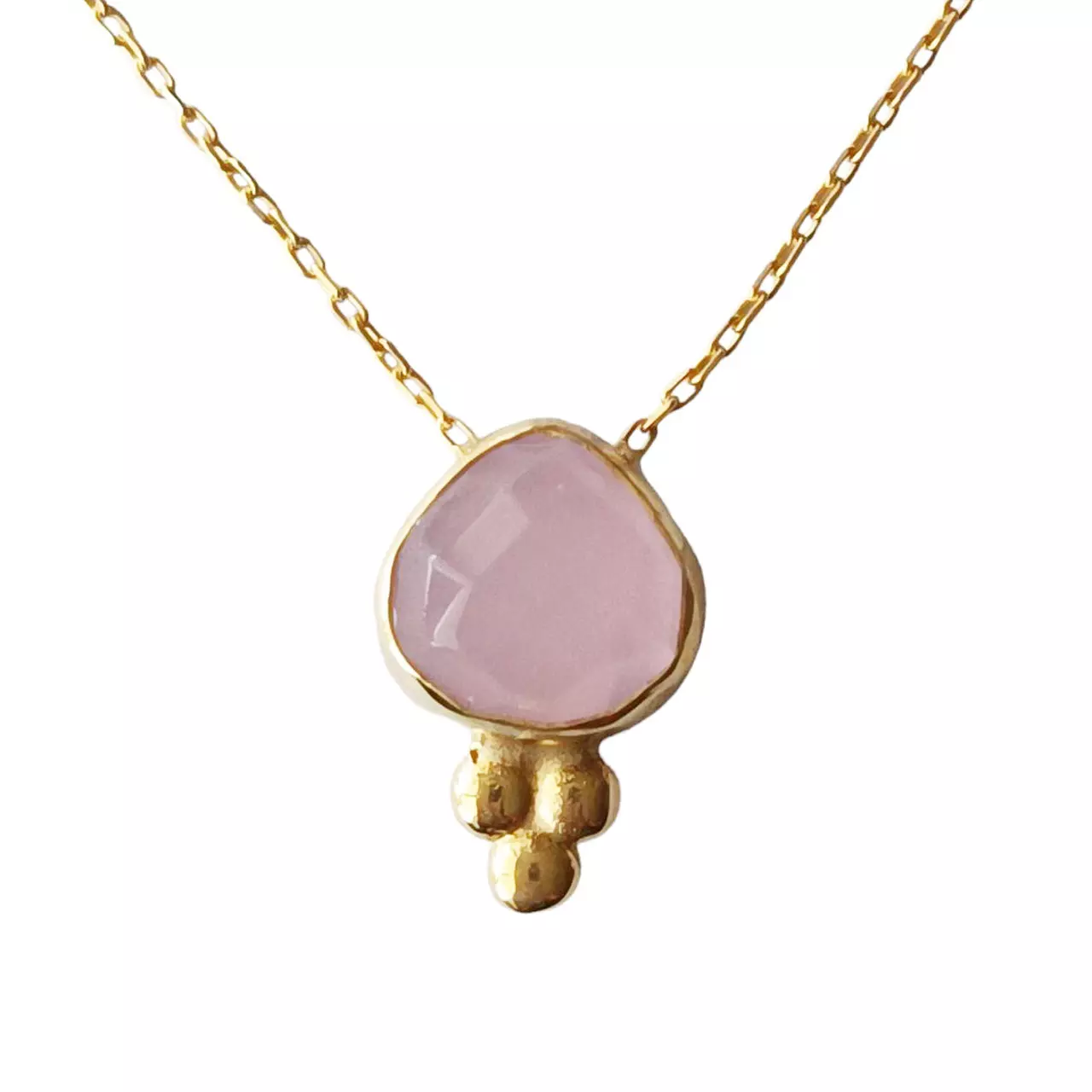 Les Trésors De Lily Parure De Bijoux Argent Artisanale 'Cléopatra' Quartz Rose Doré 15x10 Mm (collier Et Bague) [R9679]