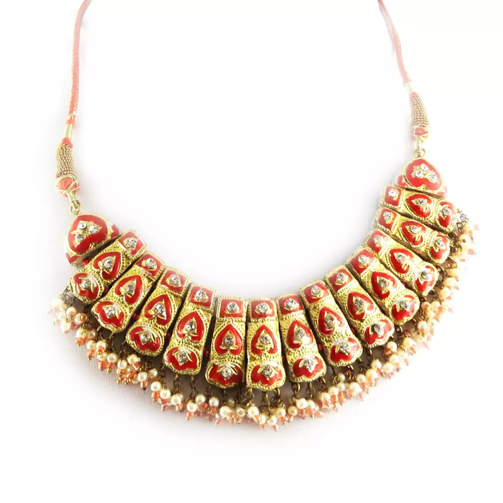 Les Trésors De Lily Parure 'Palanquin' Rouge Doré [B8574]