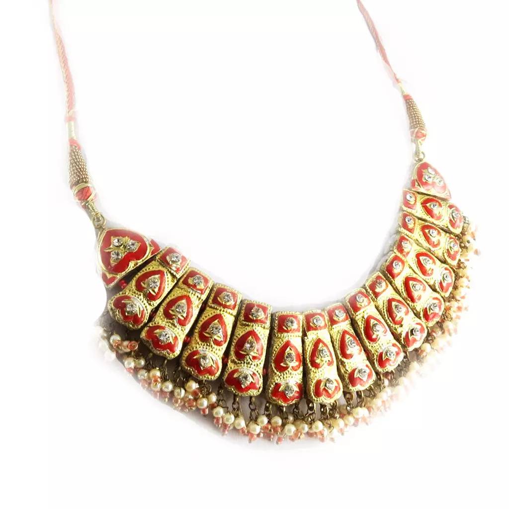 Les Trésors De Lily Parure 'Palanquin' Rouge Doré [B8574]