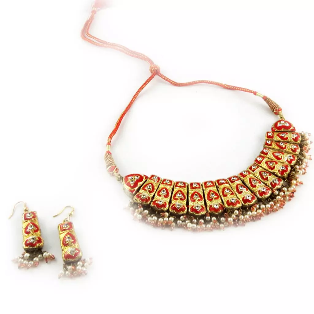 les trésors de lily Parure 'Palanquin' Rouge Doré [B8574]