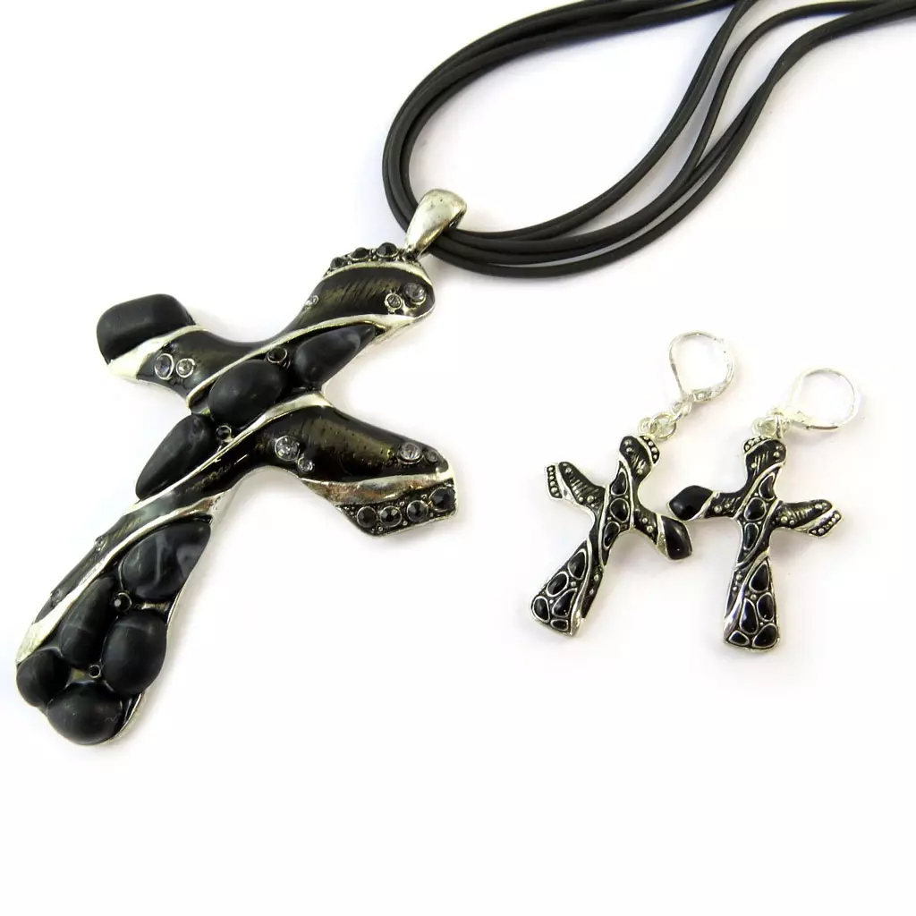 Les Trésors De Lily Parure 'Peintures Indiennes' Noir [F5641]