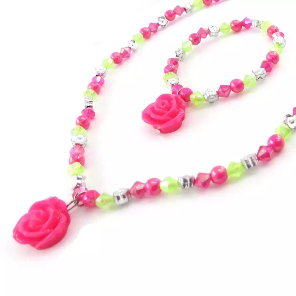 Les Trésors De Lily Parure 'Princesse' Rose Vert [J2003]